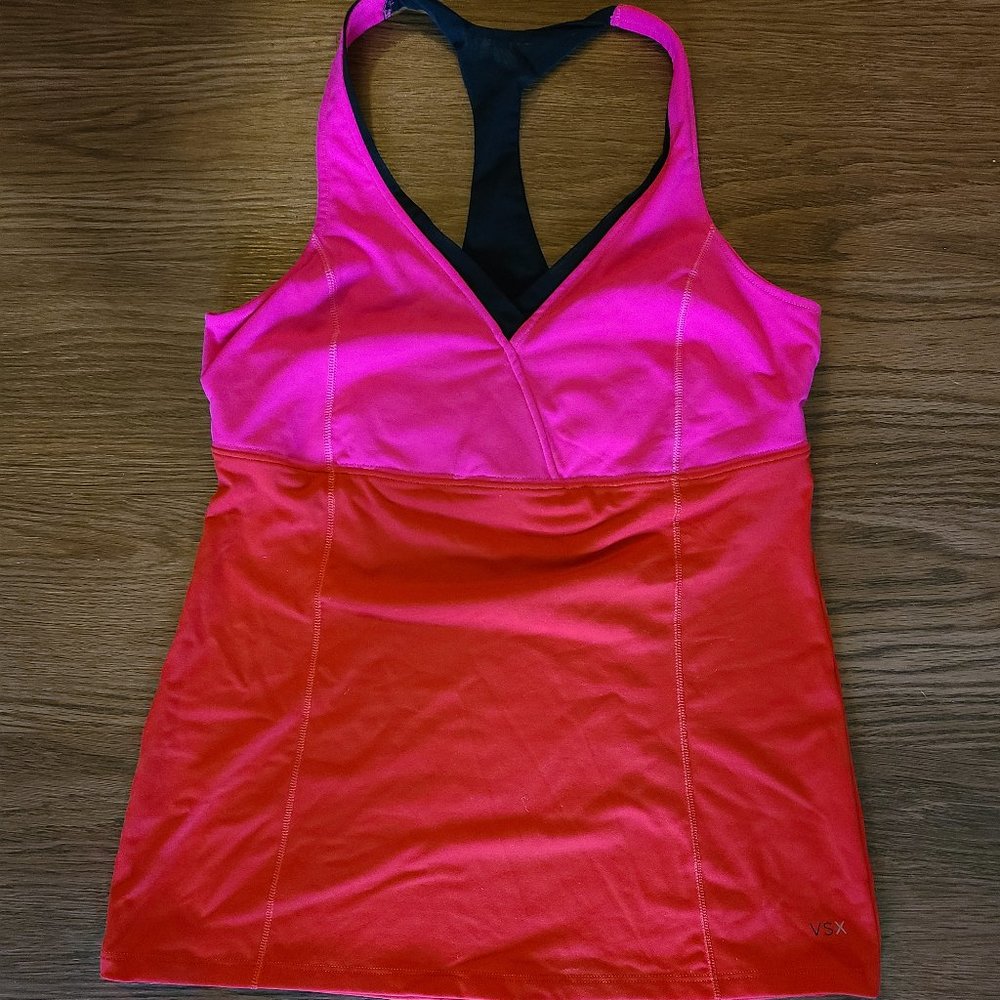 VSX Sexy Sport Made by Victoria's Secret Pink and Red Athletic Top